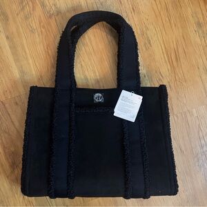 Lululemon LG Boxy Tote Black Faux Shearing Trim NWT
